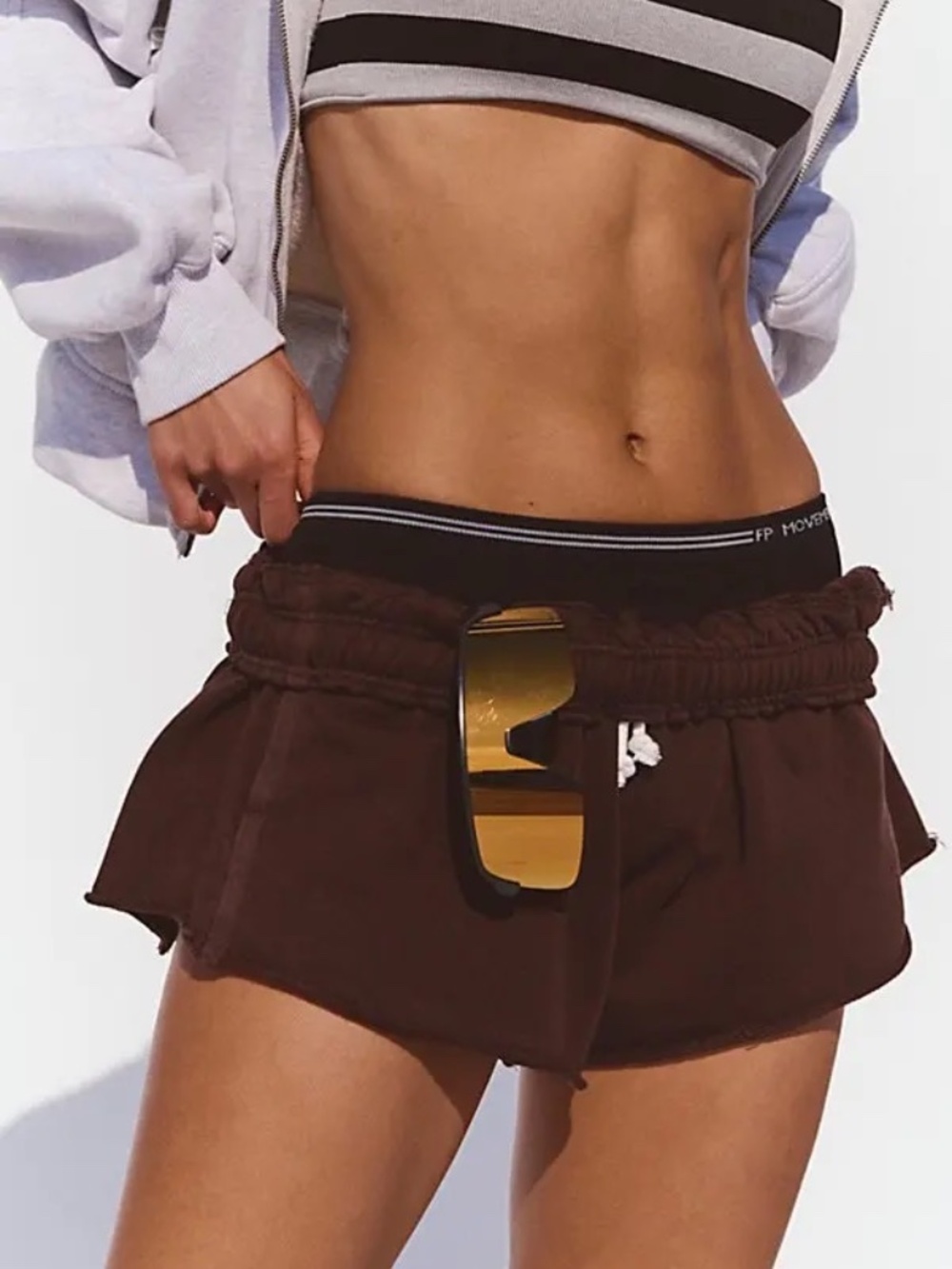 FREE PEOPLE FLUTTER SHORTS IN COCOA - Picture 8 of 8